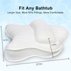 Poemland Extra Thick Large Bath Pillow With Neck,Back,Head Support For Bathtub, Spa, Soaking (White, Extra Large)