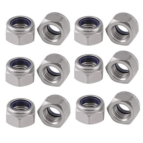 TERF® M3 Nylon Insert Hex Steel Nut M3 (3mm) Self Locking Nylock Hex Nuts - Pack of 100