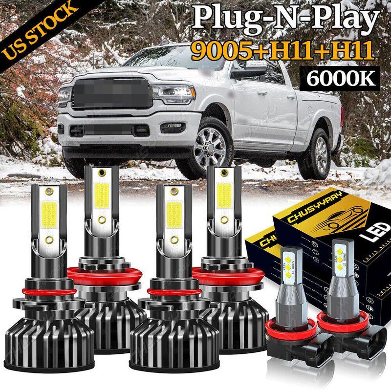 For 2016-2020 Honda Civic 6000K LED Headlight High&amp;Low Beam Fog