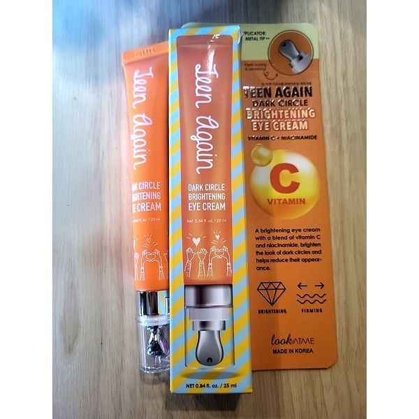 Teen Again Dark Circle Brightening Eye Cream Vitamin C + Niacinamide 0.84 fl oz