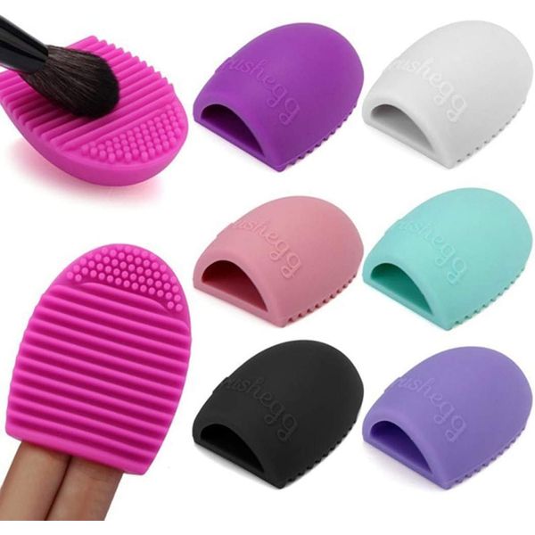 Brush Cleaner Cosmetic Foundation Cleaning Brush egg Pink,Purple,Rose Red(Magenta) and Light Green