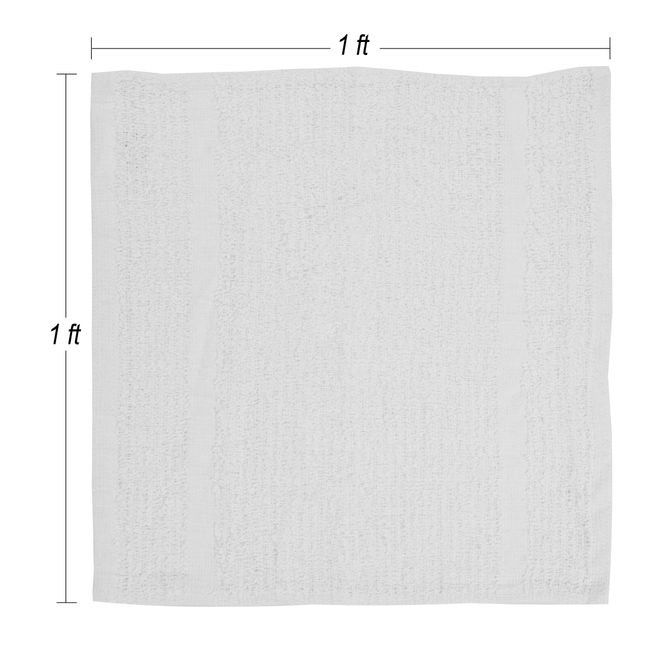 Nouvelle Legende Ribbed Microfiber Bar Towel, White with Green