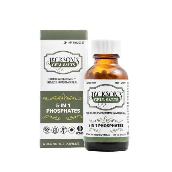 Jackson's 5 in 1 Phosphates Cell Salt - Certified Vegan, Lactose-Free Five Phosphate Cell Salt Combination (500 pellets of Size 40)