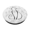 Simple line cat drawing on black and white background PopSockets Swappable PopGrip