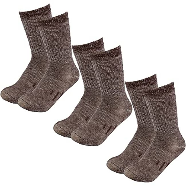 DG Hill 3 Pairs 80% Merino Wool Socks for Men and Women, Warm Thermal Wool Socks For Hiking, Crew Style, Moisture Wicking