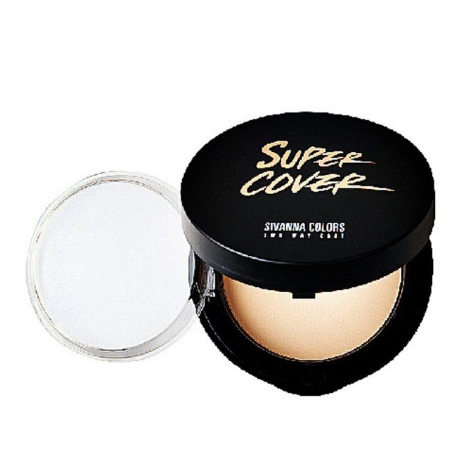 Sivanna Super Cover Two Way Compact Face Press Powder, Blurs Imperfections Soft Smooth Finish, Waterproof, Cover Dark Spots & Wrinkles, Oil-Control Perfectly, Long-lasting 0.42 oz, No.1 Natural White (NO.1 NATURAL WHITE)