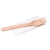 GRÄWE Holzgabel mit Serviette, 100 Sets, nachhaltiges Besteckset
