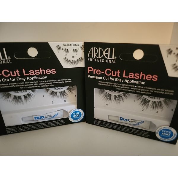 X2 Pair of Ardell Pre-Cut Lashes False Faux Eyelashes Pre-Cut Wispies Nib