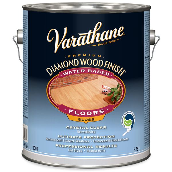 RUST-OLEUM 230031 Varathane Gallon Gloss Waterborne Diamond Floor Finish 1 Gallon