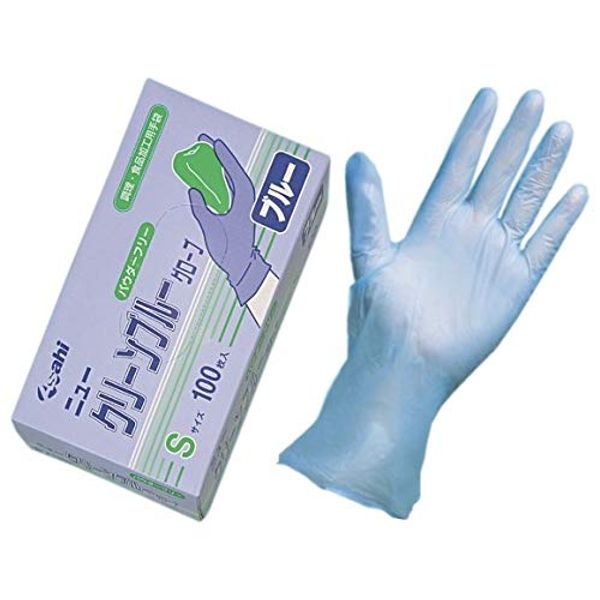 Asahi Foundation New Clean Gloves, Blue, Powder-free, S, 100 Sheets