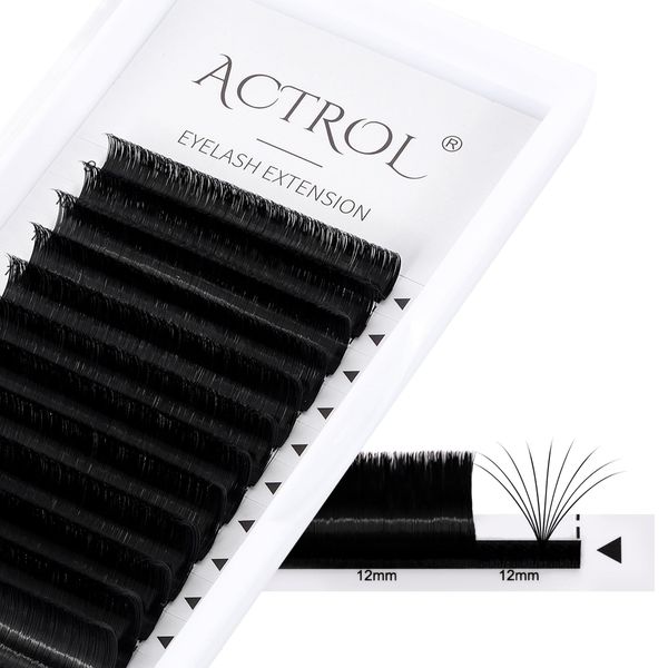 ACTROL Easy Fan Lashes Eyelash Extensions 0.05 D 70° Curl 9-16mm Mixed Tray Mink Volume Premade Russian Lashes 3D-20D Withstand 100℃