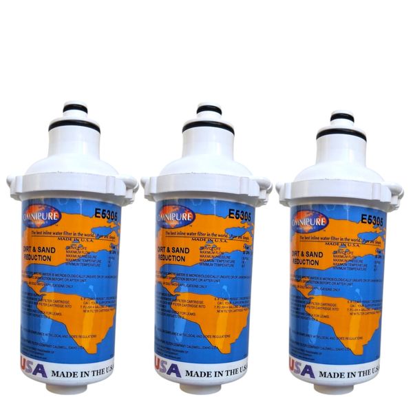 Omnipure E5305 6"x2.5" 5 Mic E-Series Sediment Water Filter 3PK