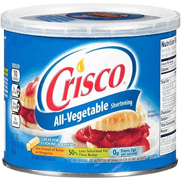 Crisco All Vegetable Shortening, 16 Ounce (Pack of 12)