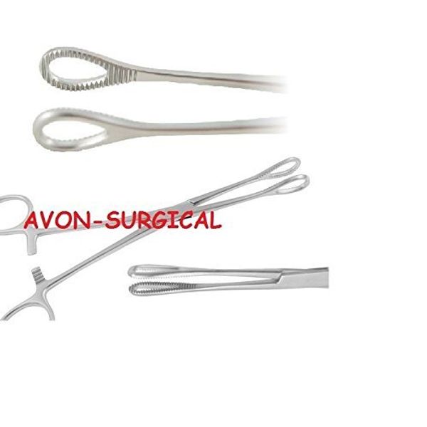 New Body Piercing KIT Sponge CLAMP Forceps 7" Straight Serrated