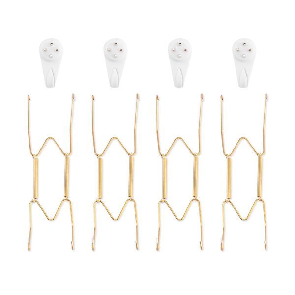 Plate Hangers for Wall for 8-10 inch, 4 Pack, Gold