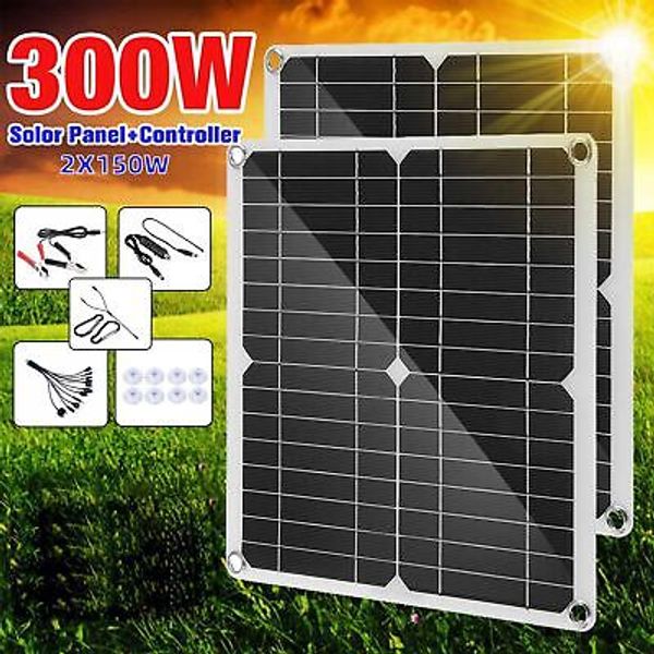 25Wx2 Solar Panel Kit 20V Photovoltaic Panel Emergency Charger For Outdoor New