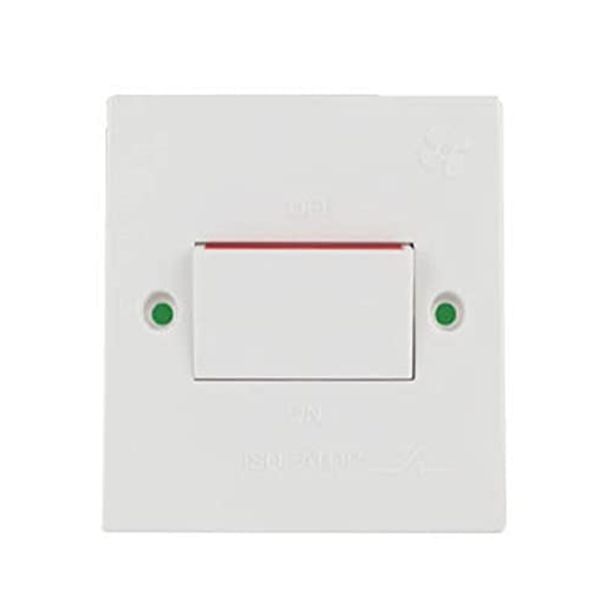 iSeventy9 Three Pole Fan White Wall Switch Isolator 10A Bathroom Kitchen Extractor