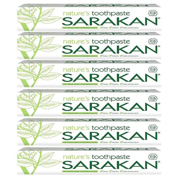 Sarakan Nature’s Toothpaste for Adults and Children, 6 Pack, 50 ml