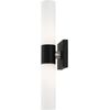 Lighting, 10102-04, Aero, ADA Vanity Sconce, Black with Brushed Nickel Accent