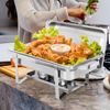 New 6 Pack of Stainless Steel Rectangular Chafing Dish Full Size  8 Quart 