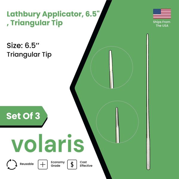 Set of 3 Lathbury Applicators, 6.5", Triangular Tip