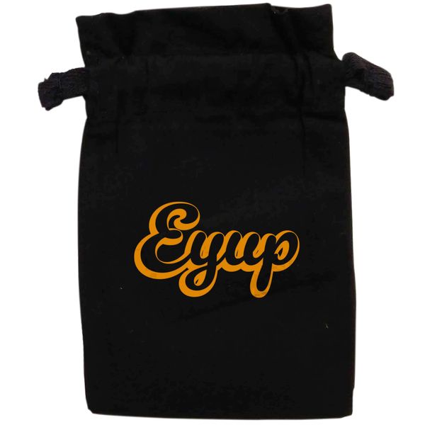 Flox Creative Black Organic Small Drawstring Pouch Eyup