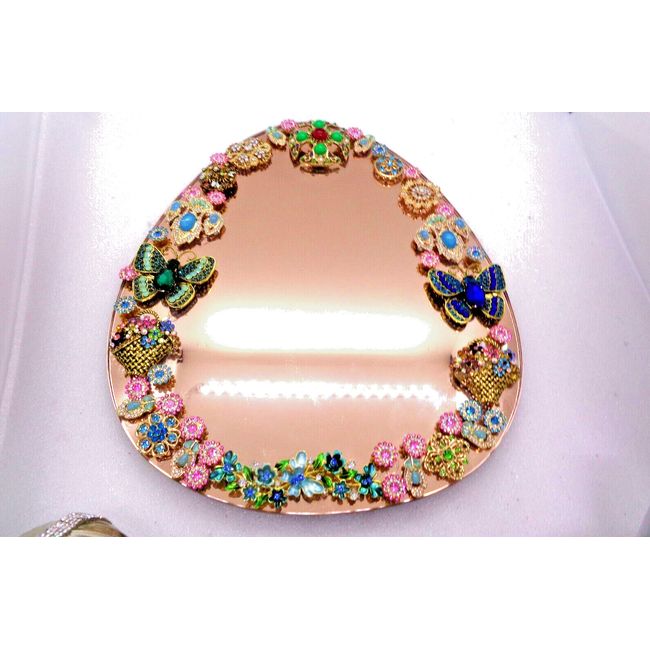 Gold tone Oval Jewelry Embellished Mirror Sandra's Creations