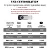 POWVAN 8GB USB 2.0 Flash Memory Drive Flash Memory with Lanyard 360° Rotating USB 10 Colors