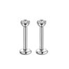Candyfancy 20/18/16G 2PCS Titanium Threadless Nose Studs – Push-in Nose Piercing with Clear CZ (6/8/9/10/12mm)