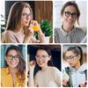 OKH Lady Oversize Reading Glasses for Women, 3 Pack Blue Light Blocking Computer Spring Hinge Readers (C5C2C6 3.5+)