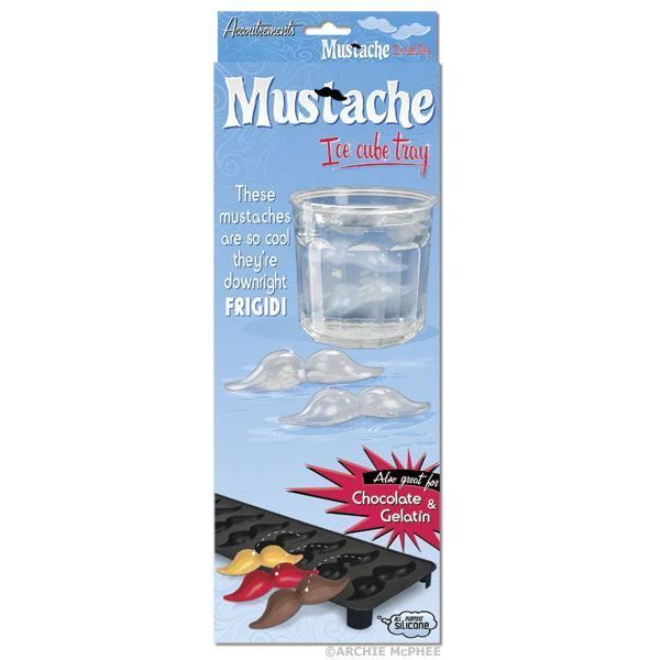 Mustache Ice Cube Tray 8 Slots Chocolate Gelatin By Accoutrements