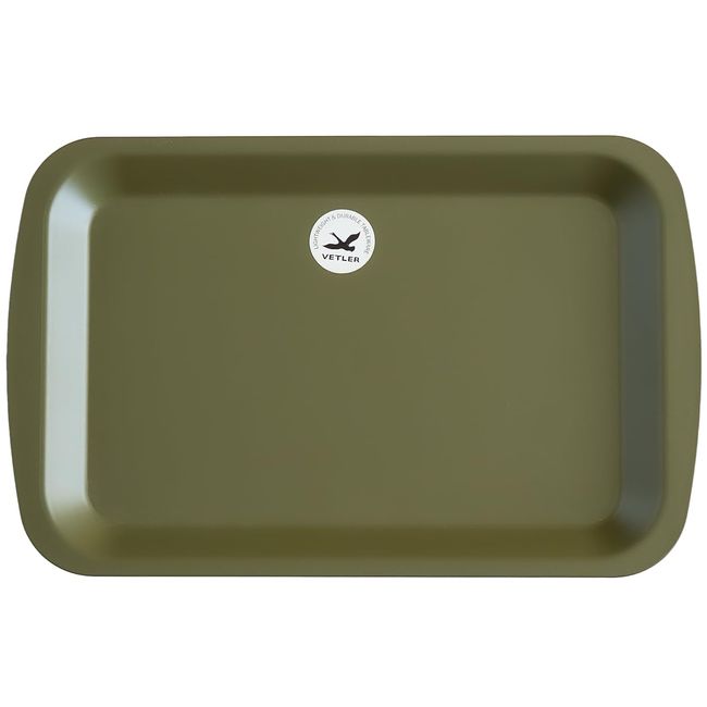 VETLER Retro Lunch Tray, Made in Japan, Cafe, Dishwasher, Microwave Safe, Lightweight, Crack-resistant Plastic, Camping, Outdoors, Tray (Olive)