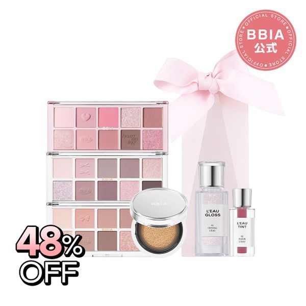 [BBIA Official] PEAR O Glow Cushion Mini 4g + Low Tint Mini 1.2g + Low Gloss 4.5g + Essential Eye Palette 8.5g Set Cosmetics Korean Cosmetics Set Korean Makeup Coffret 