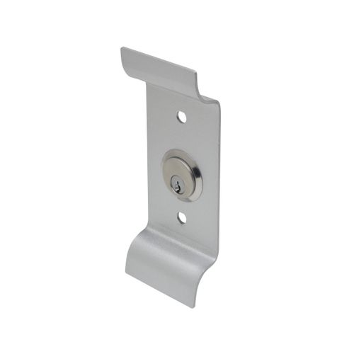 Copper Creek ED-PCYL-AL Exterior Pull Plate with Cylinder for Exit Device Aluminum