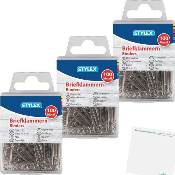 usy Bundle für Stylex Briefklammern 3er Pack (3x100Stk) + usy Block