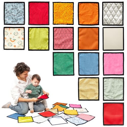 Sensory Mats for Babies | 16 Set Sensory Floor Tiles | Sensory Rug for Baby | Sensory Wall Panel | Multi-Sensory Exploration | Different Sensory Textures & Colours | Tactile Play for Children