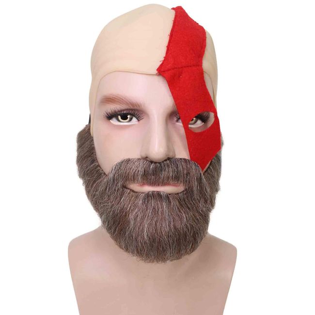 Wigs2you H-5656 HPO Adult Male Video Game God of War Demigod Warrior with Bald Cap and Beard