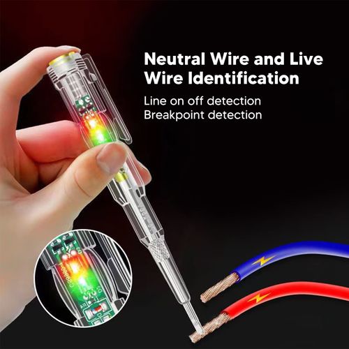 Uadme Voltage Tester, Detector Pen Electric Testers Neutral Live Wire Identification On Off Detection Test Pencil Light Indicator ABS Shell for Home 70‑250V