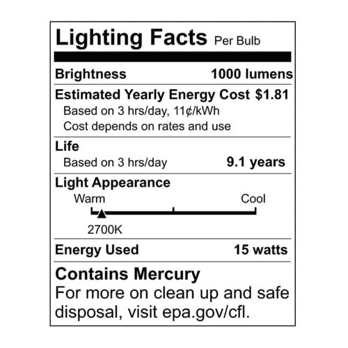 (2-Pack) Satco S8205 18-Watt 2700K GU24 Base Mini Spiral Compact Fluorescent Lamp,Warm White, 75W Equal