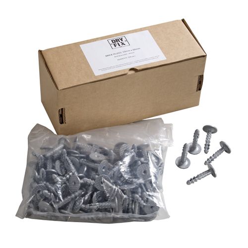 BBA Approved Basement Cellar TANKING Cavity Drain Membrane Damp Proof KIT 2M X 20M (40M2) with 100 Brick Plugs with Seals, ROLL Double Sided Tape & Free 10MM SDS Drill BIT