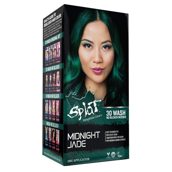 Splat Hair Splat Rebellious Colors 30 Wash Hair Color Kit, Midnight Jade, 6 Oz