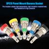 TOPINCN 5Pcs Panel Mount Banana Socket Mixed Color Banana Socket 2.0Mm Jack for Panel Mounting Test Probes Connectors Stackable Wire Solder Multimeter