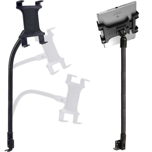 Heavy Duty Flexible 22“ Aluminum gooseneck ELD compliant car truck fleet floor seat bolt tablet mount for Apple iPad Air Pro Mini Microsoft Surface Pro/Book Lenovo Verizon 7 8 10 12 tablets