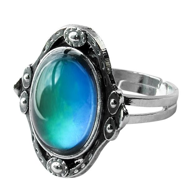 Acchen Mood Rings Retro Gem Change Color Emotion Feeling Finger Ring with Gift Box (Gem)