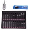 Tips Stainless Steel Tubes Kits, 22pcs Assorted Stainless Steel Tip Kit with 1 pc Stainless Steel Machine Tube Handle Grips,Cleaning Brush(without Allen Wrench)