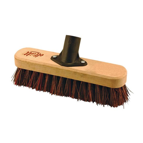 Elliott Deck Scrubbing Broom Head with Natural Union Fibre, Beige, 22cm wide