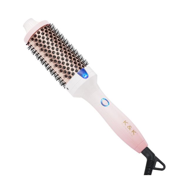 K&K Curling Iron Brush 1.77 Inch Ceramic Tourmaline Ionic Hair Curler Hot Bru...