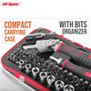 Hi-Spec 61pc 1/4” Hex Driver Bits & Socket Set with Right Angle Ratchet Handle. Easy Repairs with Torx & Small Precision Multi Bits. Screwdriver Bit Set in a Storage Case