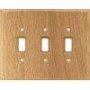 Brainerd 126430 Wood Square Triple Toggle Switch Wall Plate / Switch Plate / Cover, Medium Oak