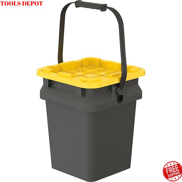 Tough Box 5-Gallon Bucket with Lid — 12in.L x 13in.W x 14.9in.H, Model#